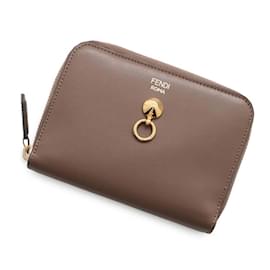 Fendi-Fendi Bi-fold Wallet in Brown Leather-Brown
