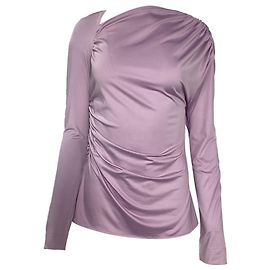 Victoria Beckham asymmetrisches Hals gerafftes Top aus lila Polyester Lila