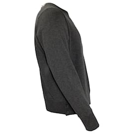 Thom Browne- Thom Browne 4-Bar Crewneck Sweater in Grey Cotton-Grey