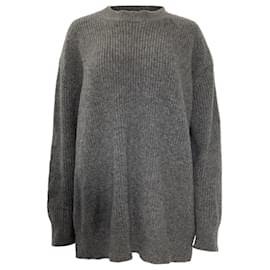 Autre Marque- N 21 Metallic Fringe Detail Sweater in Grey Wool-Grey