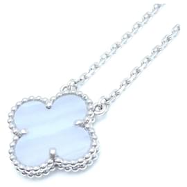 Van Cleef & Arpels-Collier Alhambra en or blanc avec calcédoine de Van Cleef & Arpels-Doré