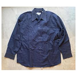 Christian Dior-Christian Dior flannel shirt-Navy blue