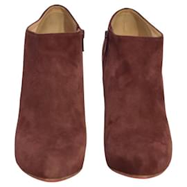 Christian Louboutin-Christian Louboutin burgundy suede ankle boots size 11, EU 41-Dark red
