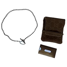 Collar de corazón de plata esterlina con cierre de toggle Gucci Hardware de plata