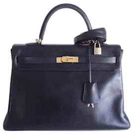Hermès-Hermes Kelly Togo 35 bag-Black