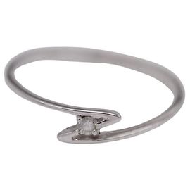 Autre Marque Solitaire Ring in White Gold with Diamond Center Silvery