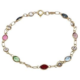 Autre Marque Pulsera RAINBOW en Oro Amarillo de 18K Multicolor