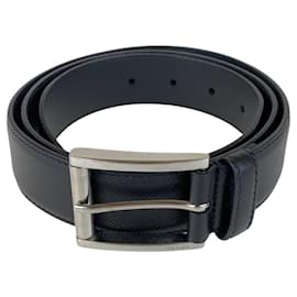 Prada-Prada Saffiano Leather Belt Unisex-Black
