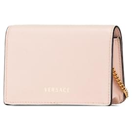 Versace-Versace Virtus Pink Leather Mini Crossbody Bag-Pink