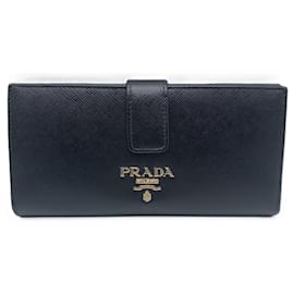 Prada-Prada Saffiano Multicolor Leather Wallet-Black