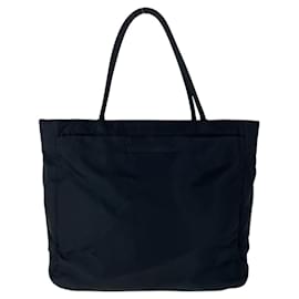 Prada-Prada Nylon Tessuto Logo Tote Bag-Black