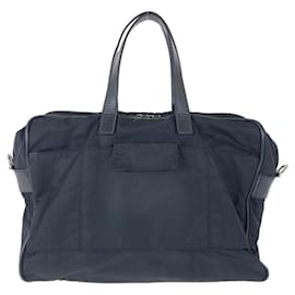Prada-Prada Nylon Leather Briefcase-Black