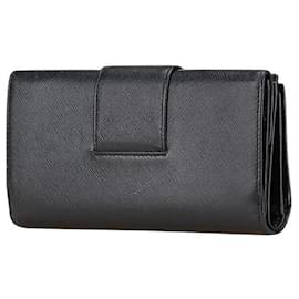 Prada-Prada Saffiano Logo Long Wallet 1ML005-Black