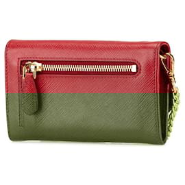 Prada-Prada Saffiano Leather Bifold Mini Wallet 1MC015-Red