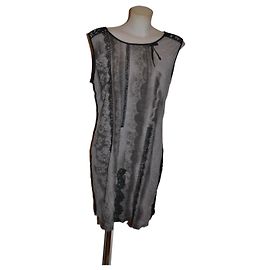 Vestido Marc Cain de lã e viscose Multicor