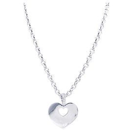 Collier Poiray "Coeur Secret" or blanc, diamants. Autre