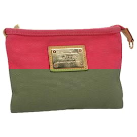 Louis Vuitton-LOUIS VUITTON Antigua Pochette Plat PM Pouch Pink Rose M40068 LV Auth bs20987-Brown,Pink
