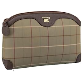 Autre Marque-Burberrys Nova Check Clutch Bag Canvas Beige Auth 107274-Beige
