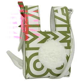 Fendi-FENDI Shoulder Bag Leather White Red Auth 105854A-White,Red