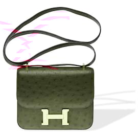 Hermès-HERMES Constance Bag in Exotic Leathers Red - 102368-Red