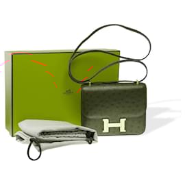 Hermès-HERMES Constance Bag in Exotic Leathers Red - 102368-Red