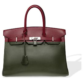 Hermès-HERMES Birkin 35 Bag in Red Leather - 102374-Red