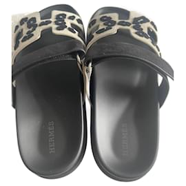 Hermès-Women's Sandal CHYPRE GOAT SUEDE-Leopard print