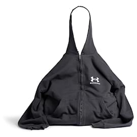 Balenciaga-UNDER ARMOUR BLACK/WHITE HOODIE BAG-Black