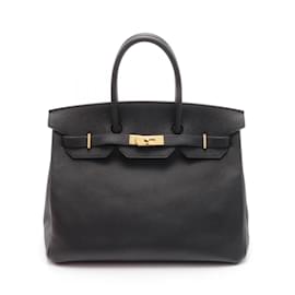 Hermès-Hermes Birkin 35 Handbag in Black Epsom Leather-Black