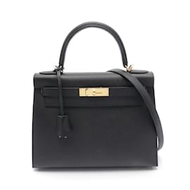 Hermès-Hermes Kelly 28 Handbag-Black