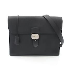 Hermès-Hermes Sac A Depeche 29 Shoulder Bag-Black