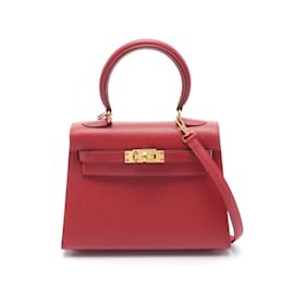 Hermès-Hermes Kelly 20 Handbag in Red-Red