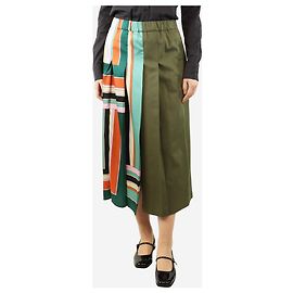 Weekend Max Mara Saia midi estampada caqui - tamanho UK 8 Verde
