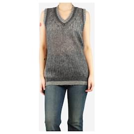 Prada Grau Mohair Strickweste - Größe UK 10 Grau