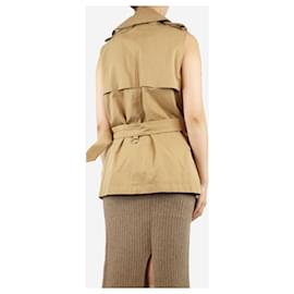 Ralph Lauren-Tan sleeveless belted trench jacket - size UK 10-Other