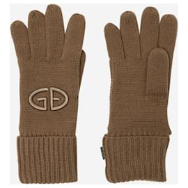 Goldbergh-Goldbergh Brown knit gloves - size-Brown