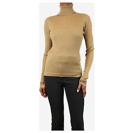 Goldbergh Pull à col roulé côtelé kaki - taille XS Marron