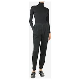 Autre Marque-Black corduroy pleated trousers - size XS-Black