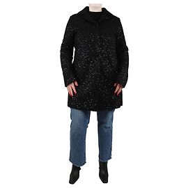 Herno Black sequin wool coat - size UK 16 Black
