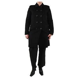 Chloé Black double-breasted wool coat - size UK 14 Black
