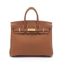 Hermès-Hermes Birkin 25 Handbag-Brown,Golden