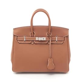 Hermès-Hermes Birkin 25 Handbag-Brown,Golden