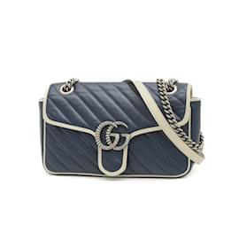 Gucci-Gucci GG Marmont Quilted Small Shoulder Bag-Navy blue