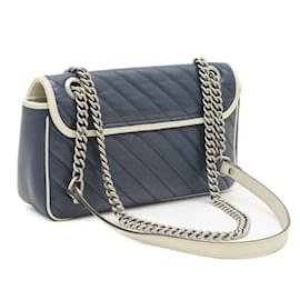 Gucci-Gucci GG Marmont Quilted Small Shoulder Bag-Navy blue