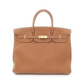 Hermès-Hermes Birkin 40 Handbag-Brown,Golden
