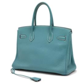 Hermès-Hermes Birkin 30 Handbag in Blue Jean-Blue