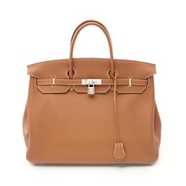 Hermès-Hermes Birkin 40 Handbag-Brown,Golden