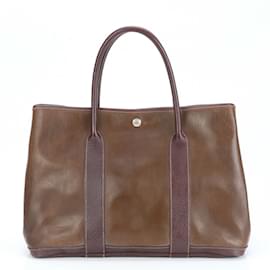 Hermès-Hermes Garden PM Amazonia Leather Shoulder Bag-Brown