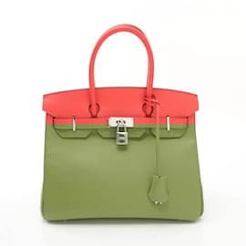 Hermès-Hermes Birkin 30 Handbag in Red Epsom Leather-Red