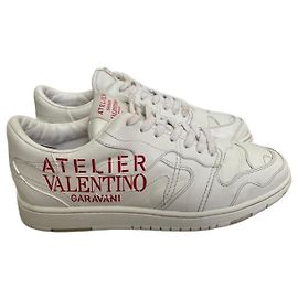 Baskets Valentino Garavani Atelier cuir blanc Blanc